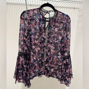 Misa Los Angeles Divya Blouse Floral Lace - Size M